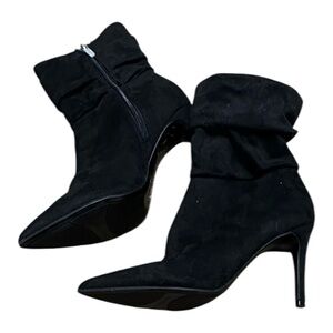 Marc Fisher pointed toe black ankle suede boots